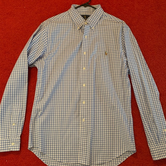 Polo Ralph Lauren Baby Blue and White Checked button down - Picture 1 of 1